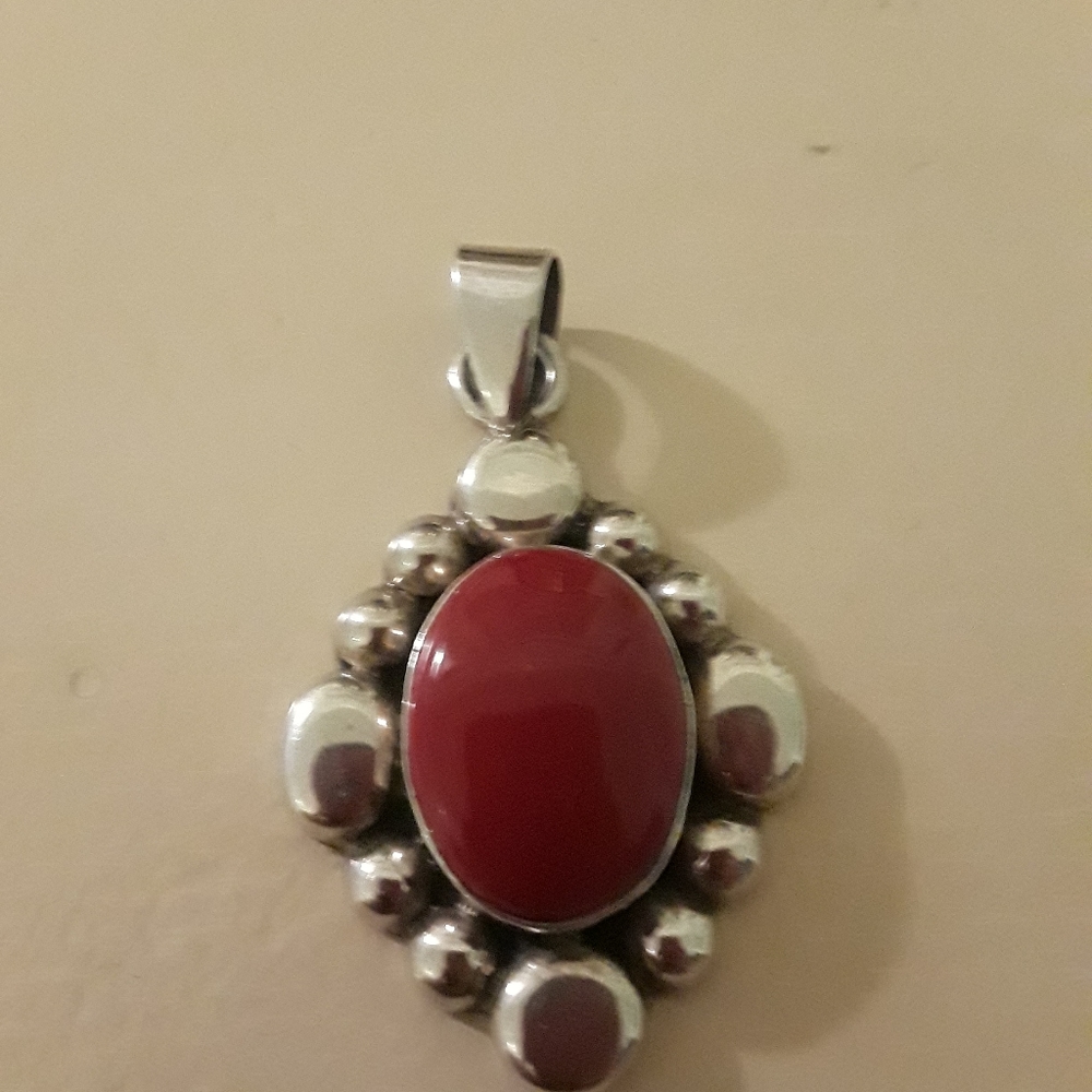 Sterling Silver and Red Jasper pendant